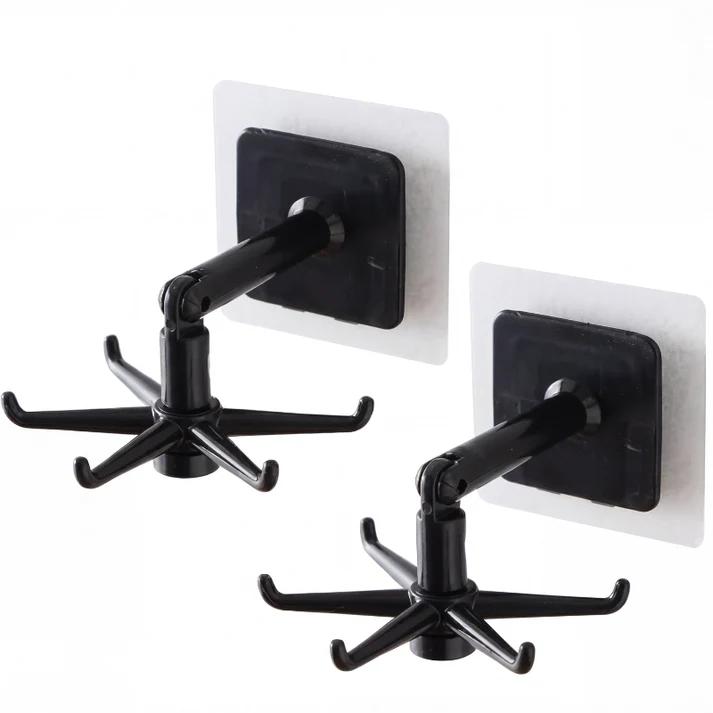 360 ° Rotating Folding Hook Self-Adhesive Wall Hook Hanger Sticker Mounted Utensil Hanging Storage Organizer Rotary Hook  {Pack of 1 }